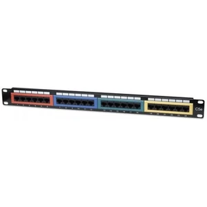 INTELLINET Cat5e Patchpanel, farbcodiert Schwarz 24 Por - Bild 1 von 5