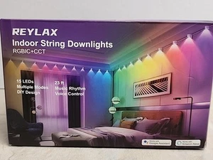 REYLAX RGBIC+CCT Downlights Indoor Music LED Lights Smart Alexa Google 23 Ft - Picture 1 of 10
