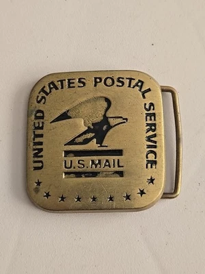Fivela de cinto vintage do serviço postal dos Estados Unidos latão maciço correio USPS D-784 - Imagem 1 de 4