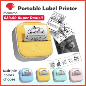Phomemo T02 Mini Pocket Bluetooth Thermal Printer Wireless Photo Inkless Sticker - Picture 1 of 29