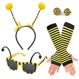 4 Deguisement Abeille Femme Fille Bandeau Abeille Antenne d'Abeille Lunettes ... - Photo 1/7