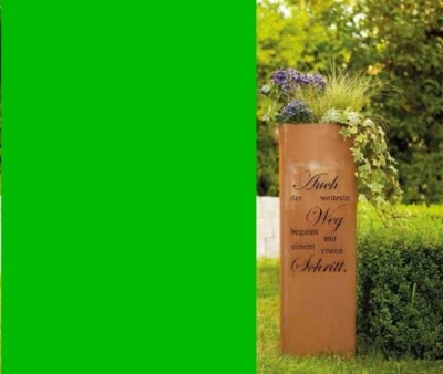 Edelrost Säule mit Spruch Garten Dekoration Terrasse Beet Skulptur Schale - Bild 1 von 2