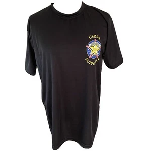 USDSA Supporter POLICE Adult T-shirt Large Graphic Sheriff Badge USA Black - Picture 1 of 8