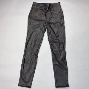 Spanx Leather-Like Ankle Skinny Pant Women S EUC Pockets Stretch Pull on Tummy - Picture 1 of 16