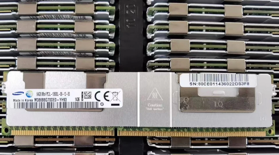 SAMSUNG 64GB DDR3 1333 Server LRDIMM RAM 8Rx4 PC3L-10600L M386B8G70DE0-YH93 240p - Image 1 of 1