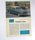 TRIUMPH 2000 Owners Guide Sheet 1964 Autocar Supplement Automotive Car Manual