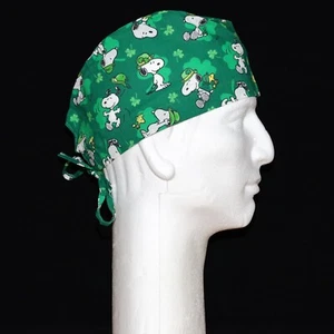 Green Snoopy St. Patrick's Day theme scrub hat - Picture 1 of 1