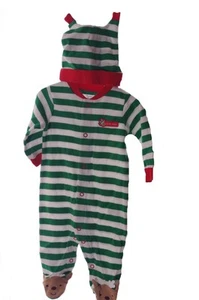 Grün Carters Streifen Weihnachtsmann Helfer Elfe Weihnachten Kostüm Outfit Mütze 3 Monate NEU - Bild 1 von 1