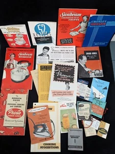 Lot of MCM Kitchen Appliance Instructions Recipe Books Tags Sunbeam Etc - Picture 1 of 8