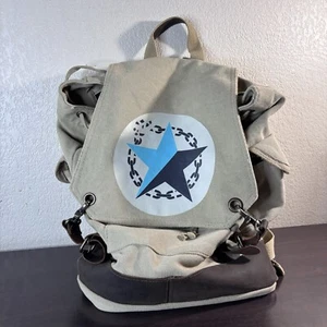 VTG ROTHCO Drawstring 100% Cotton & Leather Messenger Bag Over Shoulder Satchel - Picture 1 of 15