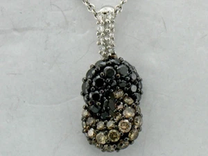 LeVian 14K White Gold G-H SI1 Chocolate Diamond 0.65 cts 18" Pendant Necklace - Picture 1 of 4