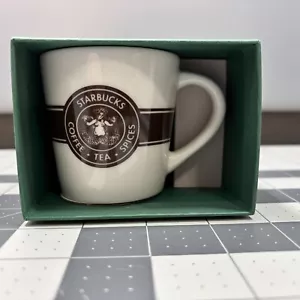 Starbucks Mug Demitasse Original Siren Logo Brown On Cream 3oz Espresso 2016 NEW - Picture 1 of 14