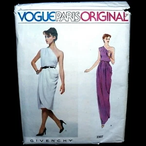 Vintage 80s Givenchy Vogue Paris Uncut Pattern 2307 Draped Greek Goddess Gown 6 - Picture 1 of 6