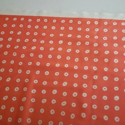 Tela satinada sedosa de lunares Donut O's 1,5 yardas 62,5"x54" naranja blanco material Foto 1 de 3