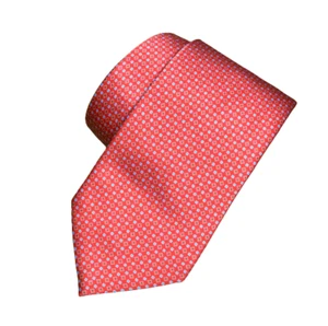 $330 BRIONI Aqua Blue Red Geometric Squares Dots Handmade Italy Silk Neck Tie - Picture 1 of 11