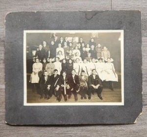 Antique 1920s B&W 8 1/2"X6 1/2" Chicago Class Photo Cabinet Card School Students - Picture 1 of 16