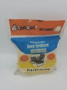 Vintage Frost King Yellow Lawn Furniture Webbing w/ White Stripe in package - Picture 1 of 5