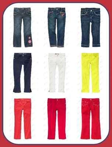 NWT Gymboree Jeans Pants Size 4 5 6 Denim White Navy Red Pink Yellow Solid Print - Picture 1 of 15