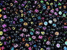Alphabet Beads 500pc Round Black/Col Letter DIY ERAS TOUR BRACELETS FREE POSTAGE
