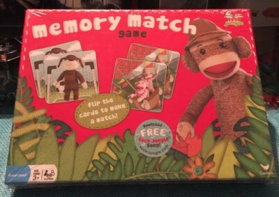 Memory Match game Sock Monkey Jungle Version NEW - Image 1 of 2