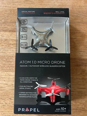 MINT Propel Atom 1.0 Micro Drone Indoor/Outdoor Silver Wireless Quadrocopter 10+ - Image 1 of 2