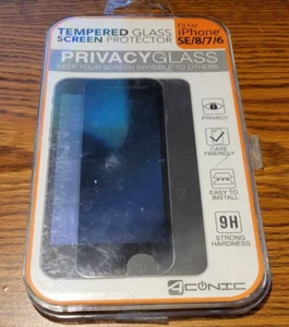 TEMPERED GLASS SCREEN PROTECTOR PRIVACY GLASS FIT FOR iPHONE SE/8/7/6 - Photo 1 sur 3