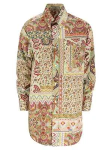 Camisa Blusa Etro Paisley Floral Patchwork Estampado Gran Tamaño Botones Talla S - Imagen 1 de 9