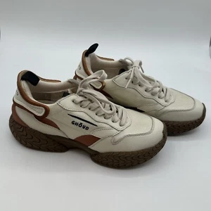 Ghoud Venice Sneaker Damen 38 (US 7) Elfenbein Creme Reifen Natur Minimal Hipster - Bild 1 von 10