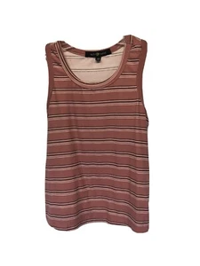 Camiseta sin mangas Belle Tweed para mujer M Med rosa rayas elástica sin mangas - Imagen 1 de 5