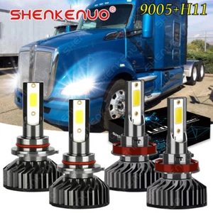 For Kenworth T680 T880 2013-2019 Combo 9005 H11 LED Headlight High + Low Beam GN - Picture 1 of 12