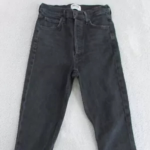 Agolde Jeans W26 L26 Black Ankle Slim High Rise Denim Button Fly Womens Nico - Picture 1 of 10