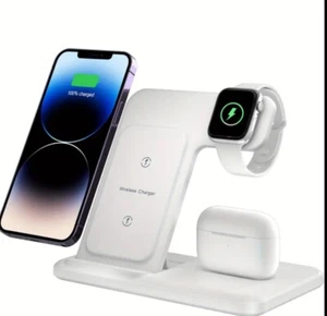 Foldable 3 In 1 Fast Charging Station. 15W Wireless Charger Stand For IPhone. - Picture 1 of 3