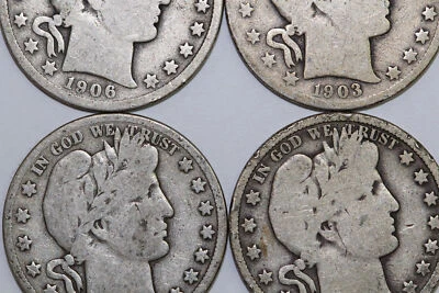 1903-O, 1906-D, Two 1909-P-S Barber Half Dollar Good to Fine (NUM8003-1) - Image 1 of 4
