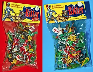 GROSS-SET TOPFHELM RITTER FIGUREN REITER 70er KREUZRITTER TIMPO KLONE HONG KONG - Bild 1 von 3