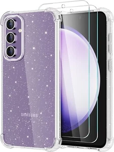 KSWOUS Glitter Case for Samsung Galaxy S23 FE 5G with 2 Pack Screen Protector, C - Picture 1 of 8
