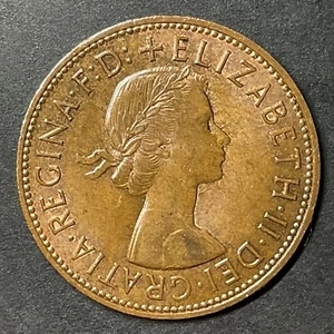 1967 UK Great Britain Large 1 One Penny Bronze Coin Queen Elizabeth II Foreign - Picture 1 of 2