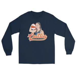 CAITLIN CLARK Cartoon Graphic LONG SLEEVE SHIRT Indiana Women's Basketball Star - Picture 1 of 8