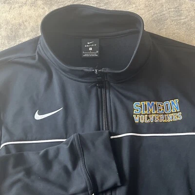 Jaqueta Nike x Simeon High Dri-Fit masculina pequena preta bordada logotipo Chicago - Imagem 1 de 4