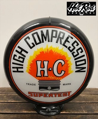 SUPERTEST H-C GASOLINE Reproduction 13.5" Gas Pump Globe - (Black Body) - Image 1 of 3