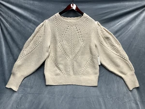 Moth Anthropologie Sweater Womens XL White Chunky Knit Sweater Top - Picture 1 of 2