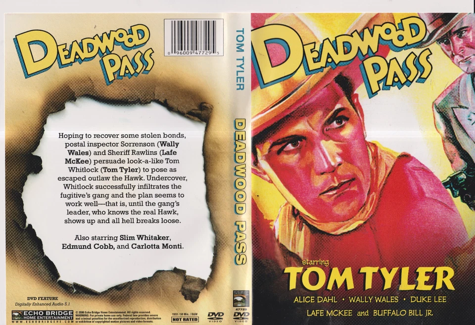 Deadwood Pass - Tom Tyler (DVD, 1933) W/Case Nice! Foto 1 de 1