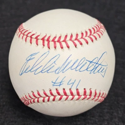 EDDIE MATHEWS Signed #41 Official MLB Baseball-HOF-MILWAUKEE BRAVES-PSA - Image 1 of 4