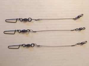 3 Handmade 100 lb Steel Leaders - Picture 1 of 2
