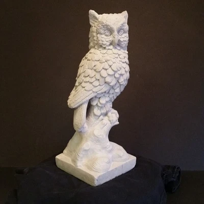 Búho 14" Alto Hormigón Estatua Jardín Patio Exterior Decoración Cemento Foto 1 de 4