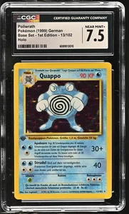 CGC 7.5 GERMAN Poliwrath 1999 Base Set - 1st Edition 13/102 Holo Pokemon Card - Picture 1 of 2