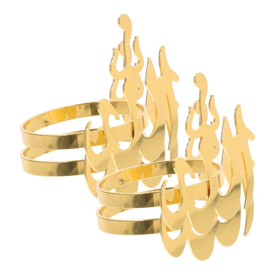  4 PCS Anello Portatovagliolo Allacciatovaglioli Anelli Di Metallo - Immagine 1 di 4