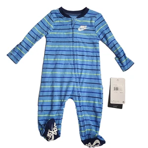 Nike Baby Boy Blue All Over Print Full Zip Footed Coverall Sz. 3 Months NWT - Bild 1 von 5