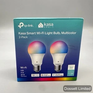 Kasa Smart Light Bulbs, Full Color Changing Dimmable Smart WiFi Bulbs, 2 Pack - Picture 1 of 4