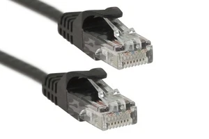 Cat6 Ethernet Patch Cable, Snagless, UTP, 25 ft, Black - Photo 1/7