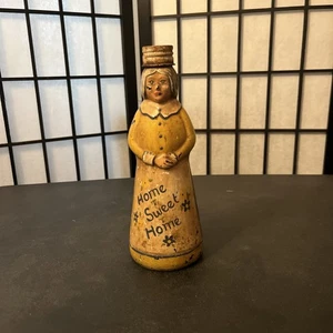MRS. BUTTERWORTH’S Folk Art Glass Bottle Hand Painted Maple Syrup Bottle 11" Vtg - Picture 1 of 10